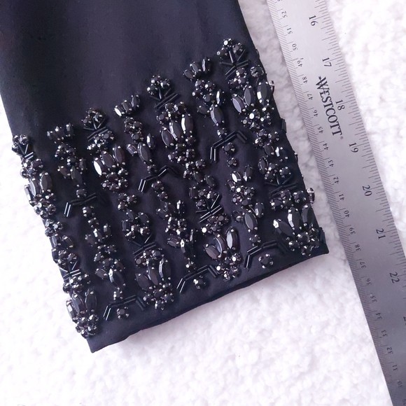 J. Crew Black Beaded Long sleeve Shift Dress Women's Sz 8 NWT - Picture 10 of 15